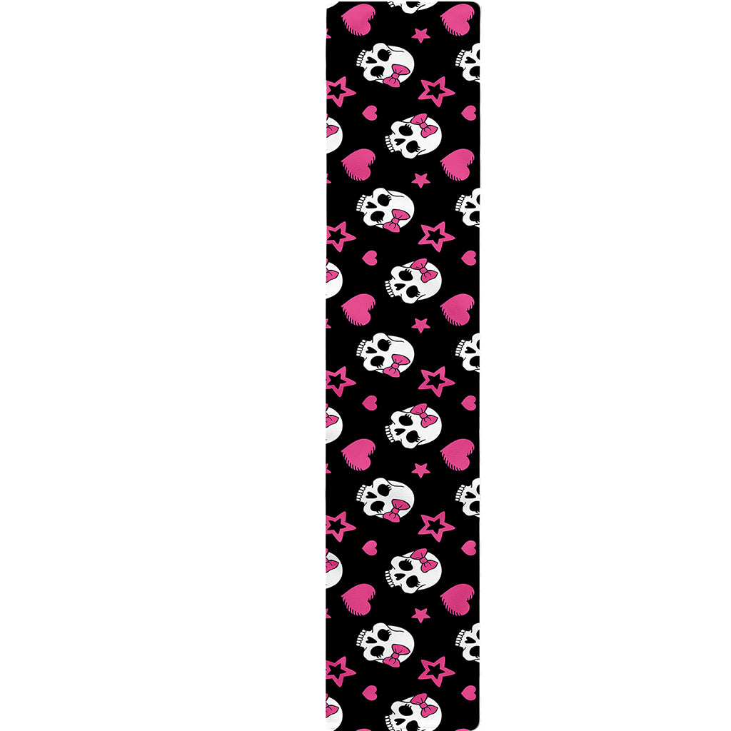Girly Emo Skull Pattern Print Table Runner