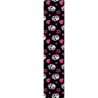 Girly Emo Skull Pattern Print Table Runner