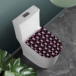Girly Emo Skull Pattern Print Toilet Lid Cover