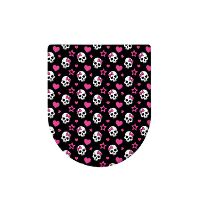 Girly Emo Skull Pattern Print Toilet Lid Cover