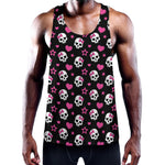 Girly Emo Skull Pattern Print Training Tank Top