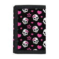 Girly Emo Skull Pattern Print Trifold Wallet