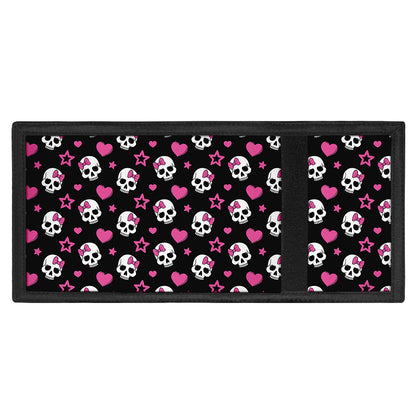 Girly Emo Skull Pattern Print Trifold Wallet