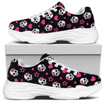 Girly Emo Skull Pattern Print White Chunky Shoes