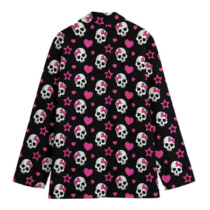 Girly Emo Skull Pattern Print Women's Blazer