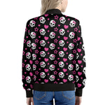 Girly Emo Skull Pattern Print Women's Bomber Jacket