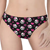 Girly Emo Skull Pattern Print Women's Thong