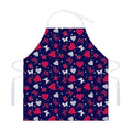 Girly Heart And Butterfly Pattern Print Adjustable Apron