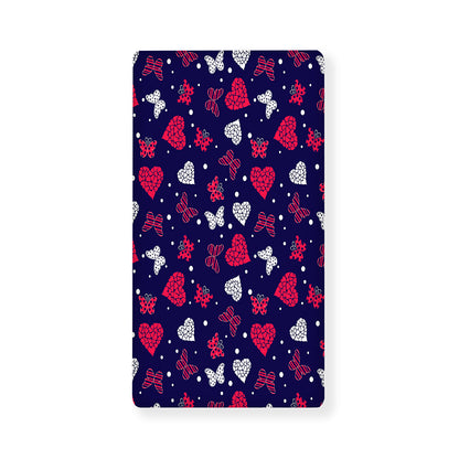Girly Heart And Butterfly Pattern Print Baby Crib Sheet