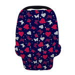 Girly Heart And Butterfly Pattern Print Baby Seat Cover