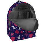 Girly Heart And Butterfly Pattern Print Backpack