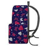 Girly Heart And Butterfly Pattern Print Backpack