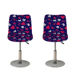 Girly Heart And Butterfly Pattern Print Bar Stool Covers