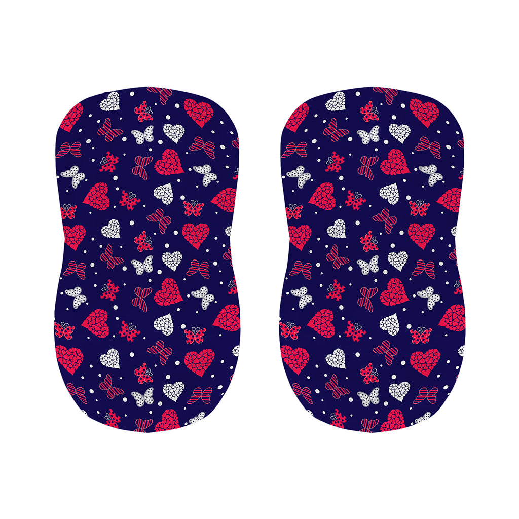 Girly Heart And Butterfly Pattern Print Bar Stool Covers