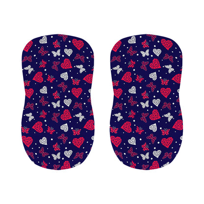 Girly Heart And Butterfly Pattern Print Bar Stool Covers