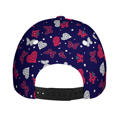 Girly Heart And Butterfly Pattern Print Baseball Cap