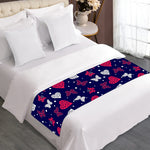 Girly Heart And Butterfly Pattern Print Bed Runner