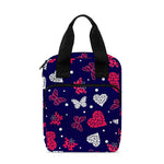 Girly Heart And Butterfly Pattern Print Bible Tote Bag