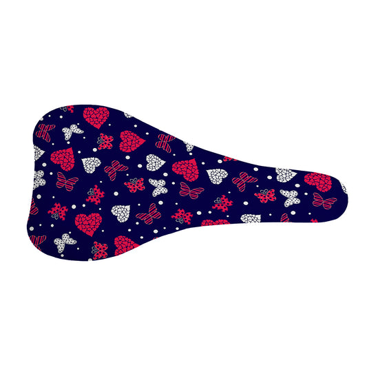 Girly Heart And Butterfly Pattern Print Bicycle Seat Cover