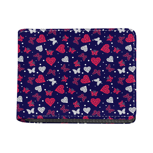 Girly Heart And Butterfly Pattern Print Bifold Wallet