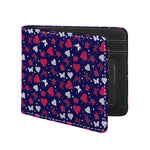 Girly Heart And Butterfly Pattern Print Bifold Wallet