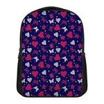 Girly Heart And Butterfly Pattern Print Casual Backpack