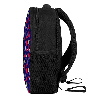 Girly Heart And Butterfly Pattern Print Casual Backpack