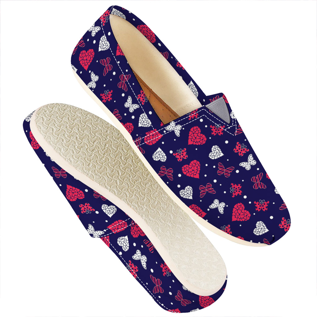Girly Heart And Butterfly Pattern Print Casual Shoes