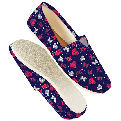 Girly Heart And Butterfly Pattern Print Casual Shoes