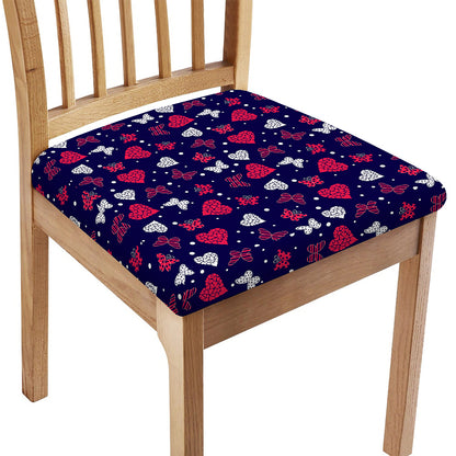 Girly Heart And Butterfly Pattern Print Chair Cushion Cover