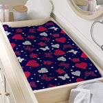 Girly Heart And Butterfly Pattern Print Changing Pad Cover