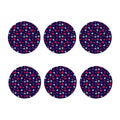 Girly Heart And Butterfly Pattern Print Coaster Set