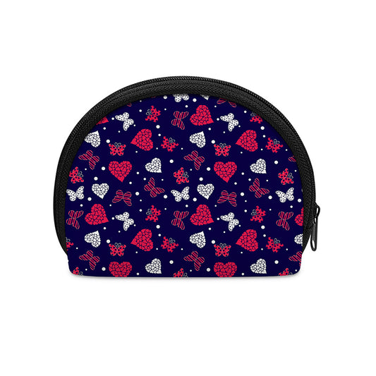 Girly Heart And Butterfly Pattern Print Coin Purse