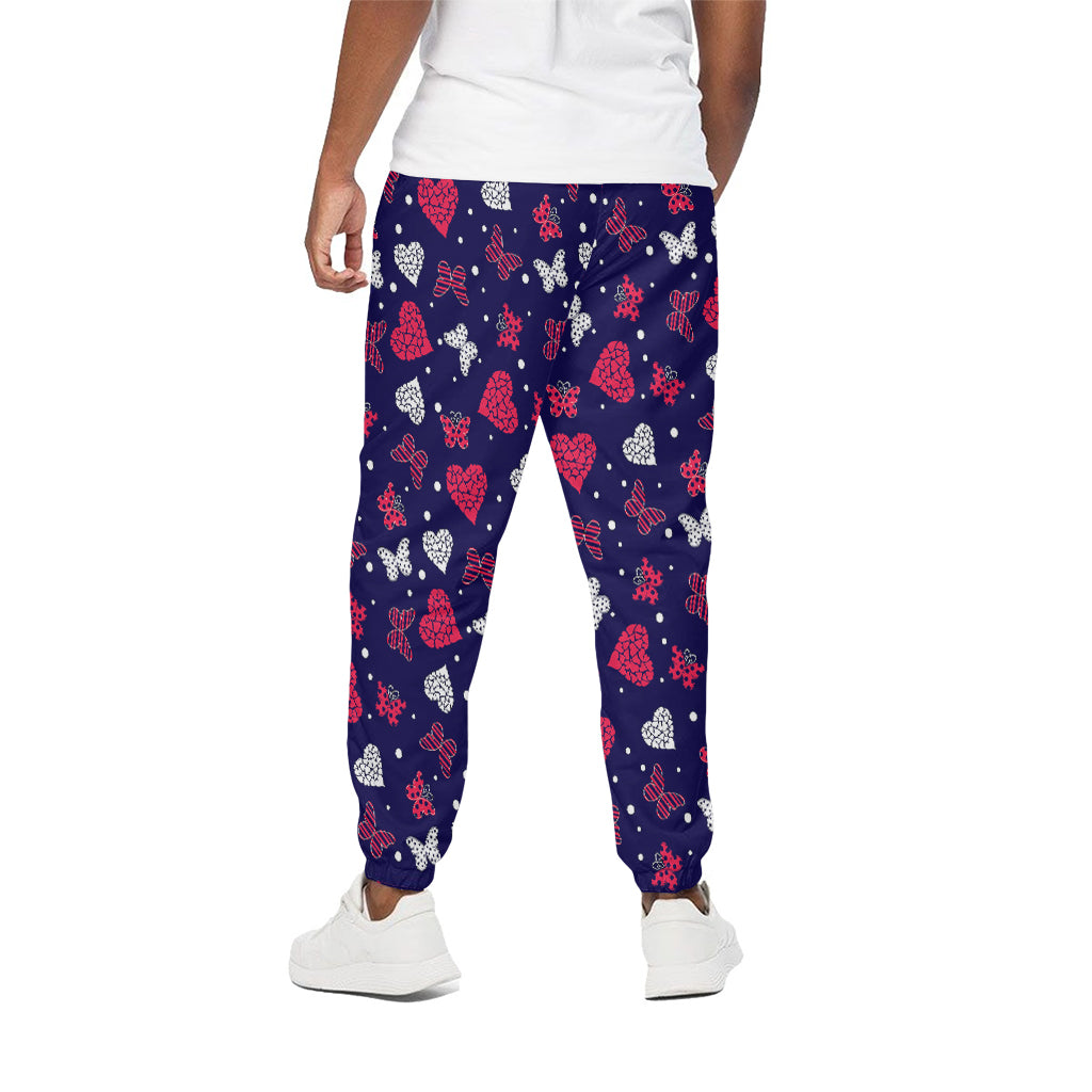Girly Heart And Butterfly Pattern Print Cotton Pants