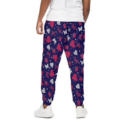 Girly Heart And Butterfly Pattern Print Cotton Pants