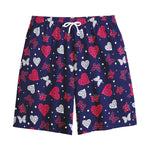 Girly Heart And Butterfly Pattern Print Cotton Shorts
