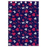 Girly Heart And Butterfly Pattern Print Curtain