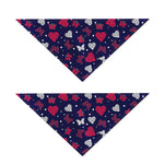 Girly Heart And Butterfly Pattern Print Dog Bandana