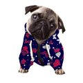 Girly Heart And Butterfly Pattern Print Dog Zip Up Hoodie