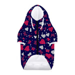 Girly Heart And Butterfly Pattern Print Dog Zip Up Hoodie
