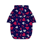 Girly Heart And Butterfly Pattern Print Dog Zip Up Hoodie