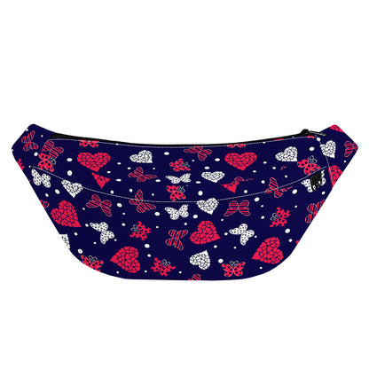 Girly Heart And Butterfly Pattern Print Fanny Pack