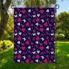 Girly Heart And Butterfly Pattern Print Garden Flag