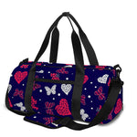 Girly Heart And Butterfly Pattern Print Gym Bag