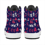 Girly Heart And Butterfly Pattern Print High Top Leather Sneakers