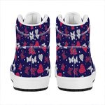 Girly Heart And Butterfly Pattern Print High Top Leather Sneakers