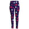 Girly Heart And Butterfly Pattern Print High-Waisted Pocket Leggings