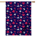Girly Heart And Butterfly Pattern Print House Flag