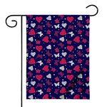 Girly Heart And Butterfly Pattern Print House Flag