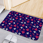Girly Heart And Butterfly Pattern Print Indoor Door Mat